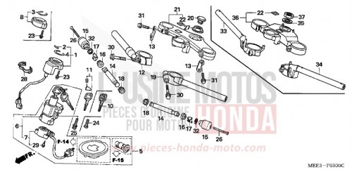 TUYAU DE GUIDON/PONT SUPERIEUR CBR600RR4 de 2004